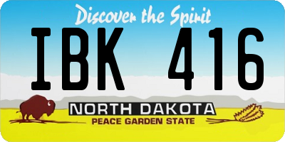 ND license plate IBK416