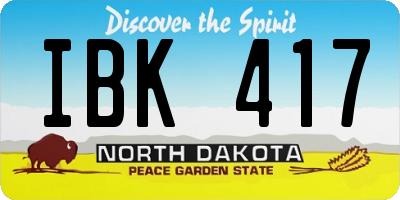 ND license plate IBK417