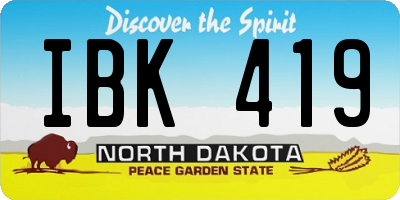 ND license plate IBK419