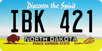 ND license plate IBK421