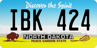 ND license plate IBK424