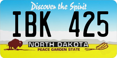 ND license plate IBK425