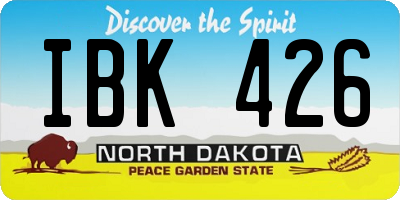 ND license plate IBK426