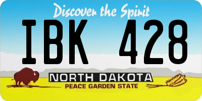 ND license plate IBK428