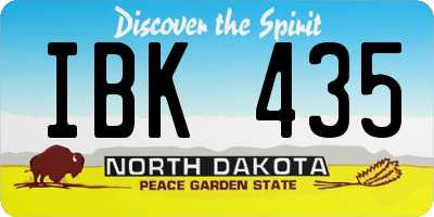 ND license plate IBK435