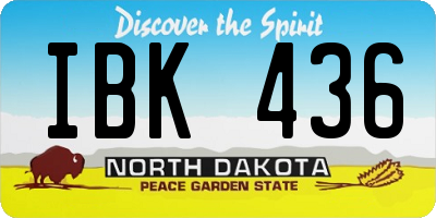 ND license plate IBK436