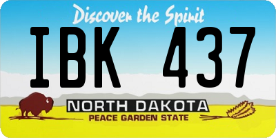 ND license plate IBK437