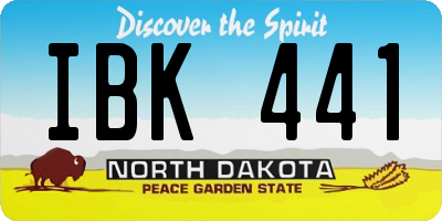 ND license plate IBK441