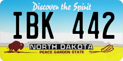 ND license plate IBK442