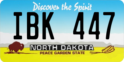 ND license plate IBK447