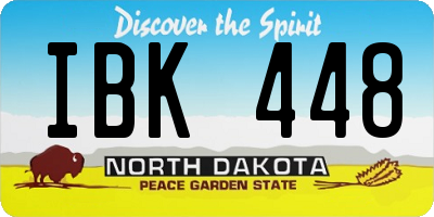 ND license plate IBK448