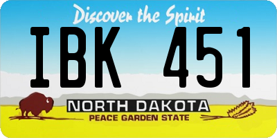 ND license plate IBK451
