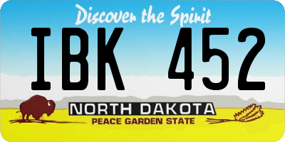 ND license plate IBK452