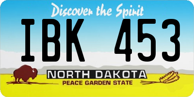ND license plate IBK453