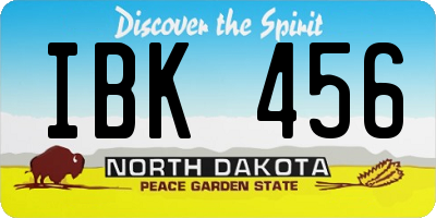 ND license plate IBK456
