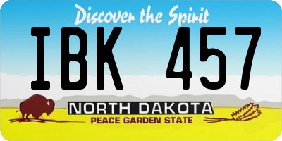ND license plate IBK457