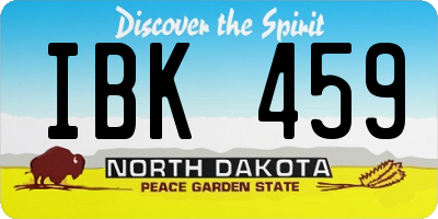 ND license plate IBK459