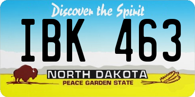 ND license plate IBK463