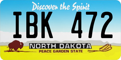 ND license plate IBK472