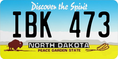 ND license plate IBK473