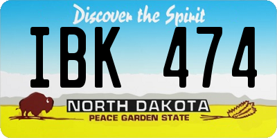 ND license plate IBK474