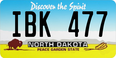 ND license plate IBK477