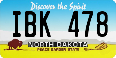ND license plate IBK478