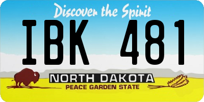 ND license plate IBK481