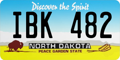 ND license plate IBK482