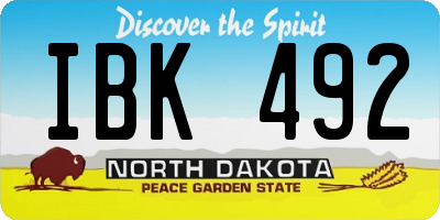ND license plate IBK492