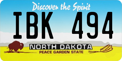 ND license plate IBK494