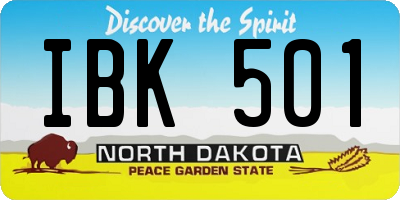 ND license plate IBK501