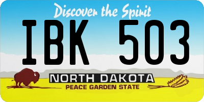 ND license plate IBK503