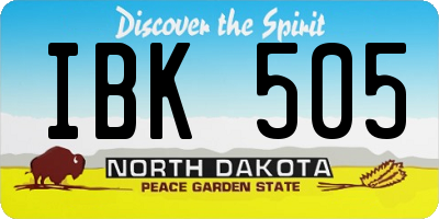 ND license plate IBK505