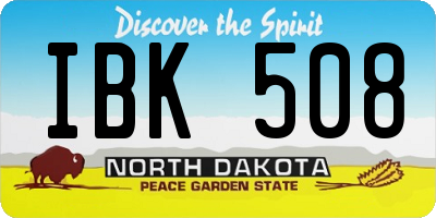 ND license plate IBK508
