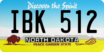 ND license plate IBK512