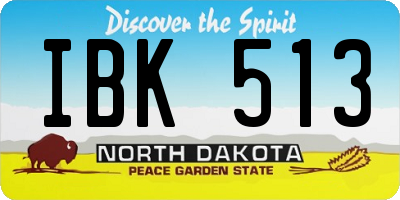ND license plate IBK513