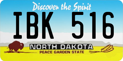 ND license plate IBK516