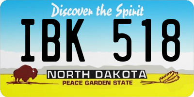 ND license plate IBK518