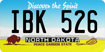 ND license plate IBK526