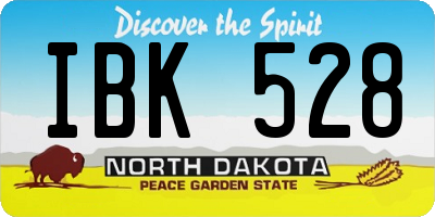 ND license plate IBK528