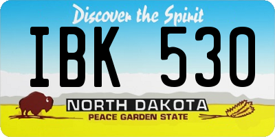 ND license plate IBK530