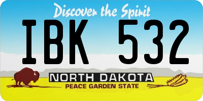 ND license plate IBK532