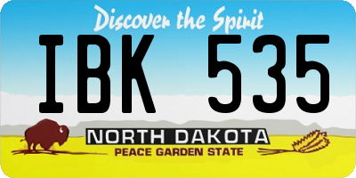 ND license plate IBK535