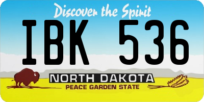 ND license plate IBK536