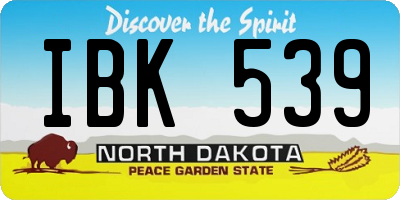 ND license plate IBK539