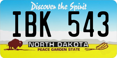 ND license plate IBK543