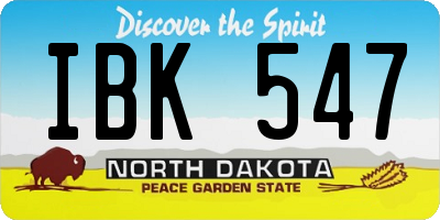 ND license plate IBK547