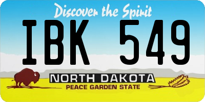 ND license plate IBK549