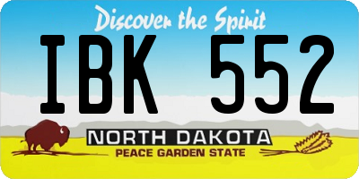 ND license plate IBK552